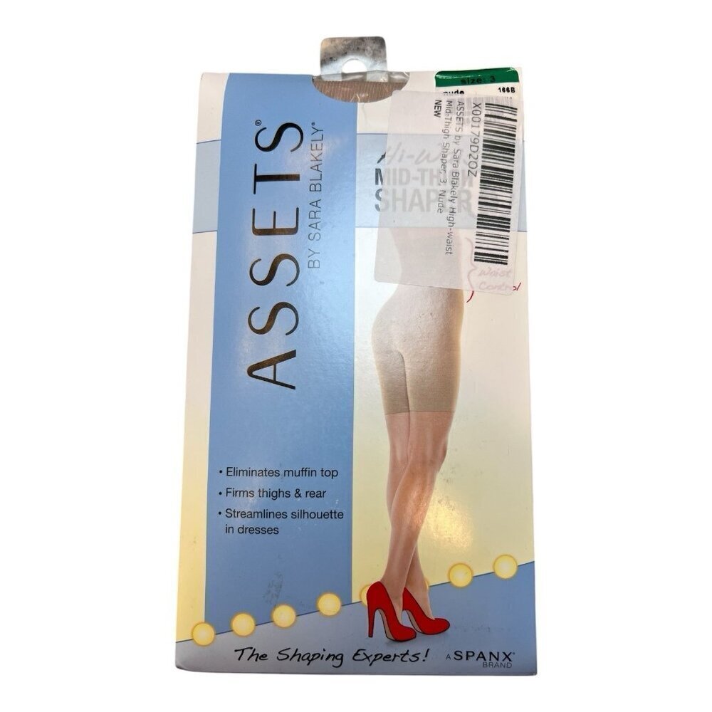 Assets by Spanx Hi-Waist Mid Thigh Shaper 166B Nude Size 3 New